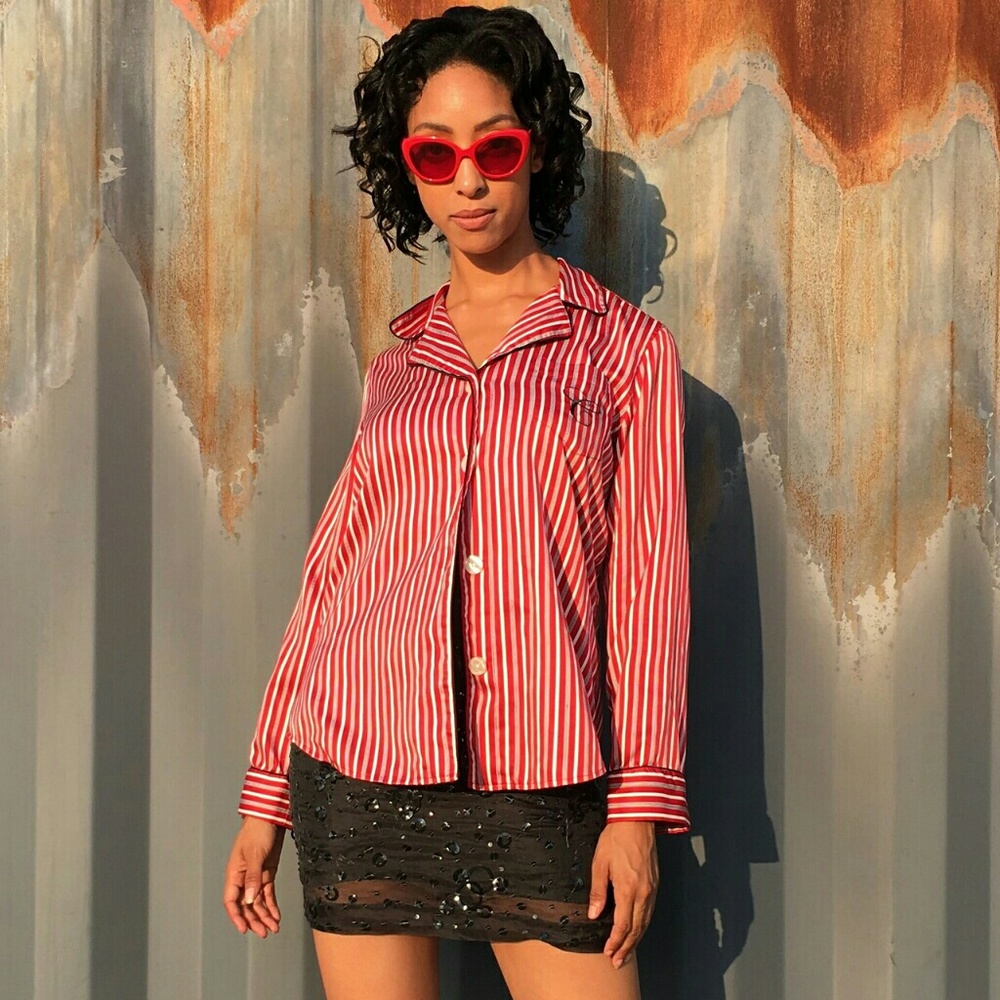 Silky Striped blouse by Chapssz m - Picture 4 of 4